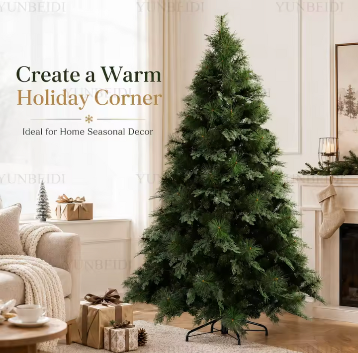 Easy setup artificial Christmas tree, with realistic hybrid branches creating a full, lush holiday look.
