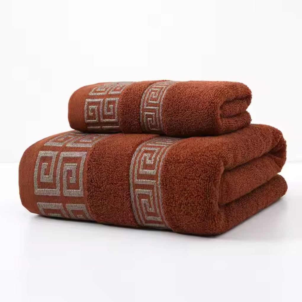 Luxurious 2-pack cotton bath towel set for home & spa. Soft, absorbent, quick-dry bathroom essentials.