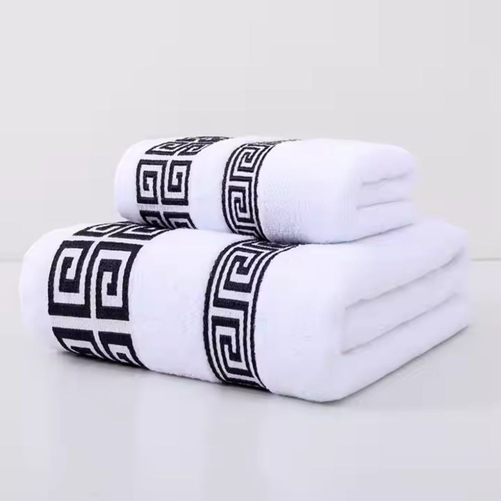 Plush cotton bath towel set (2-pack) for ultimate comfort. Essential soft, absorbent towels for home & spa.