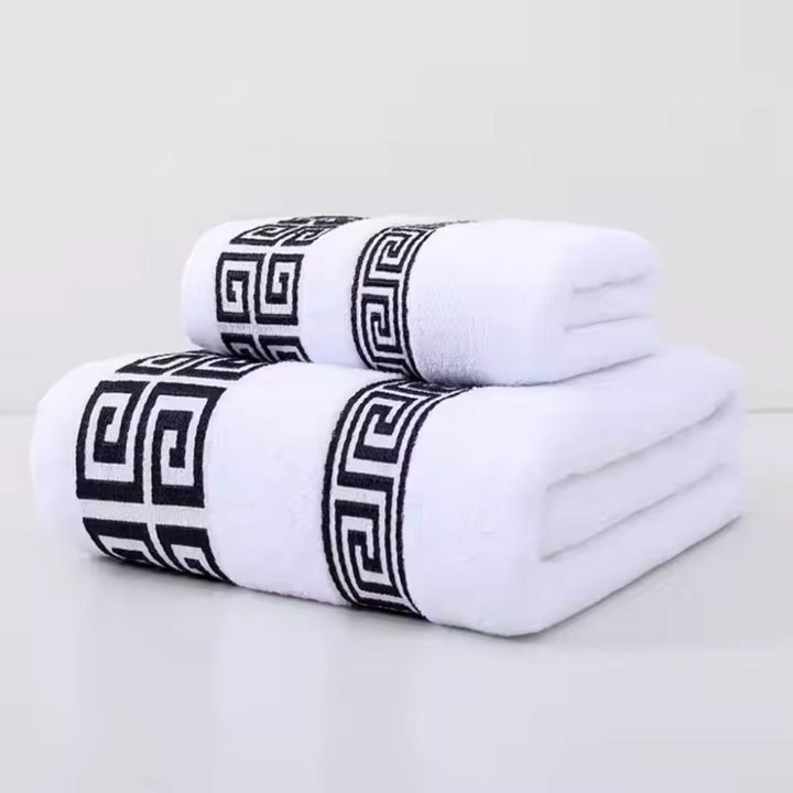 Plush cotton bath towel set (2-pack) for ultimate comfort. Essential soft, absorbent towels for home & spa.