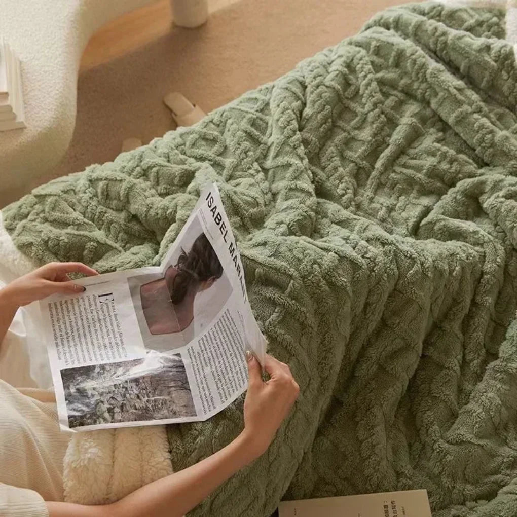 Cozy polyester bed throw. Ultra-soft & thick, providing superior warmth for any bed or couch.
