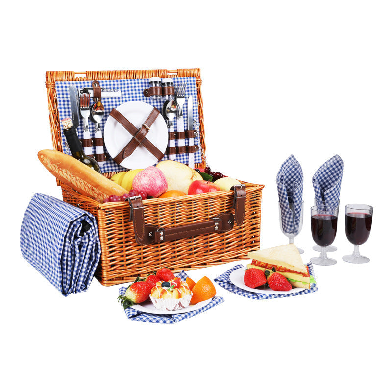 Luxurious women's picnic basket with integrated cooler and complete crockery set for elegant outdoor dining.