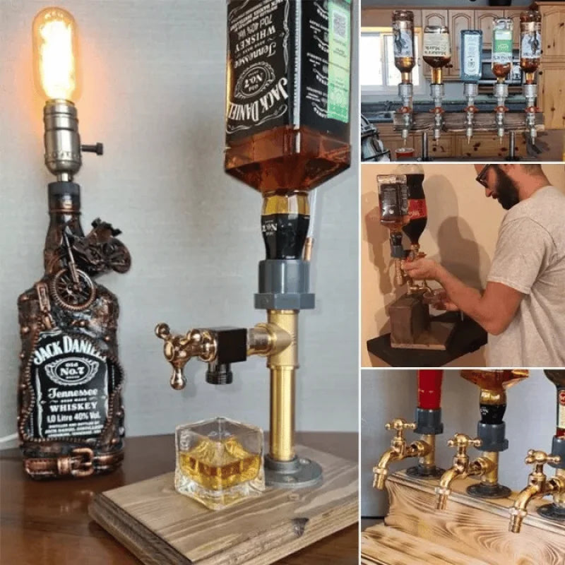 Rustic wooden drink dispenser, ideal barware for party supplies & home entertaining. A premium server.