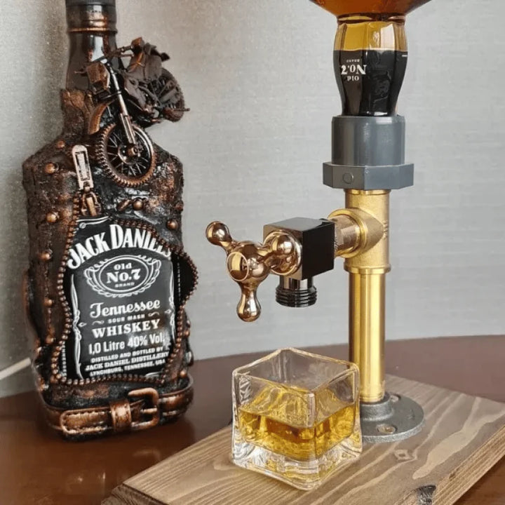 Premium wooden beverage server with sturdy tap, perfect for party drinks & home bar setups. Functional dispenser.