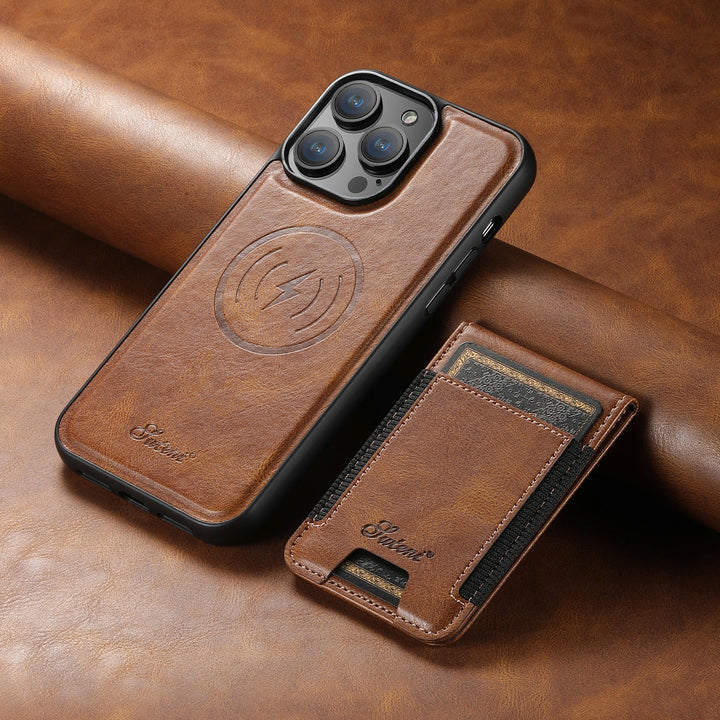 Ultimate phone protection with this shockproof & scratch-resistant luxury iPhone case. Includes card holder & stand.