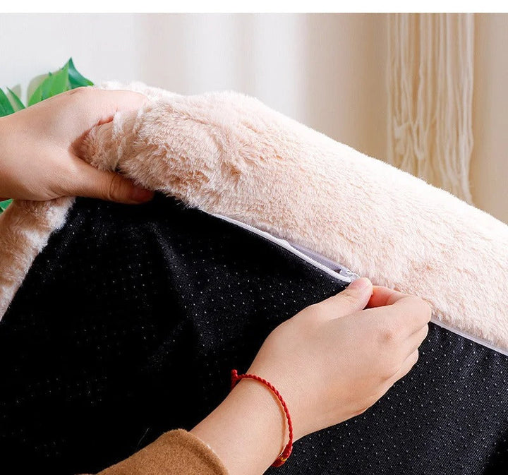 Soft, ultimate comfort luxury plush dog sofa bed. Cozy, washable pet supplies for happy dogs.