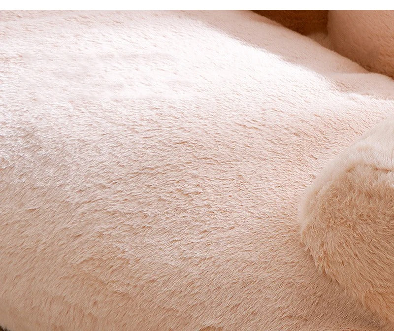 Washable luxury plush dog sofa bed, ultimate comfort for pets. Durable, cozy dog bed for all sizes.