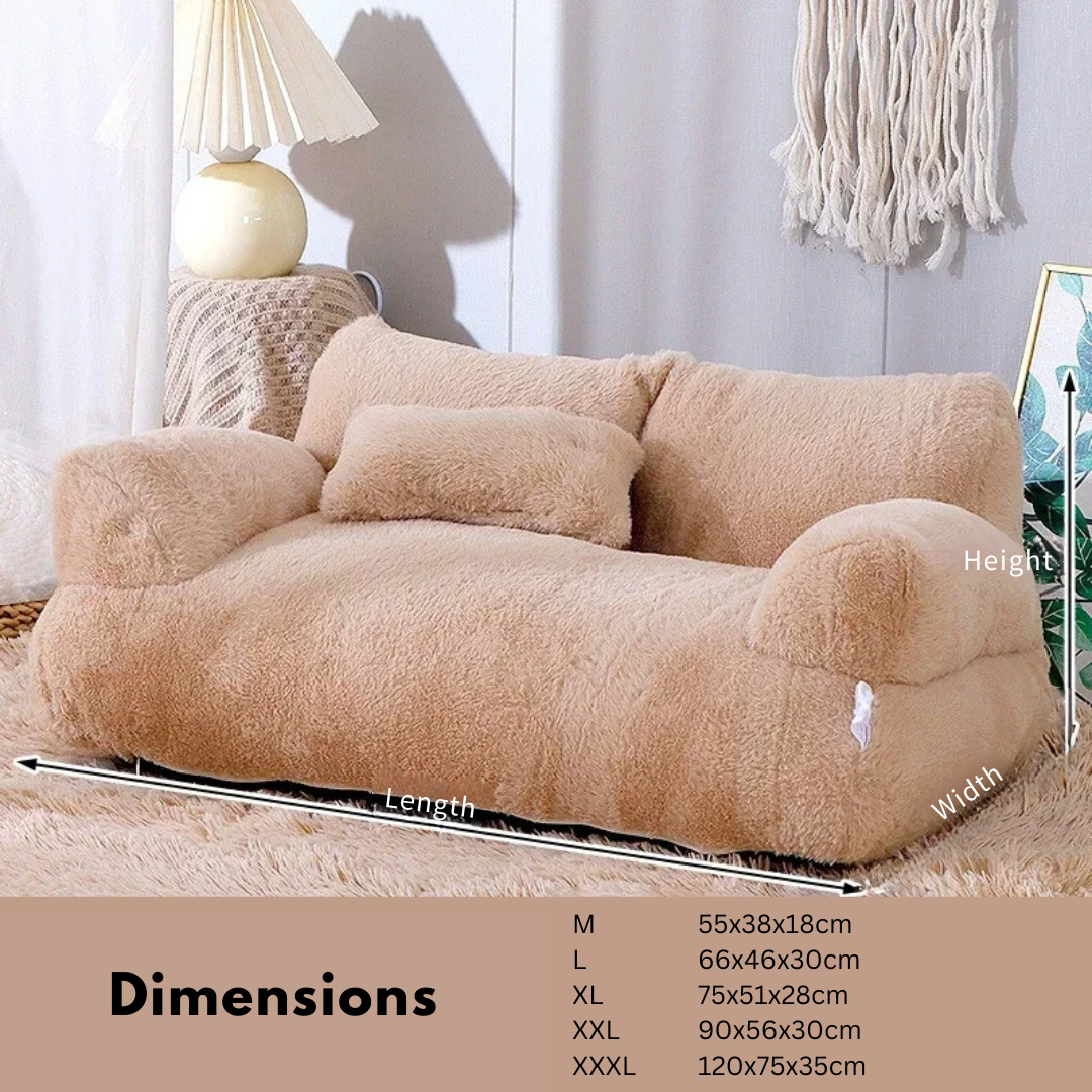 Elegant pet sofa bed, luxury plush for dogs. Ultimate comfort, washable & cozy pet supplies.