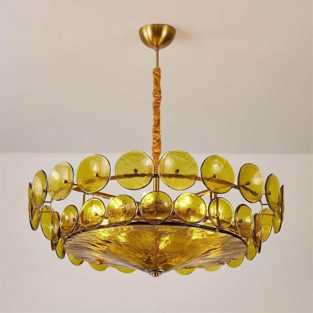 Luxury round chandelier for dining rooms, elegant modern lighting decor.