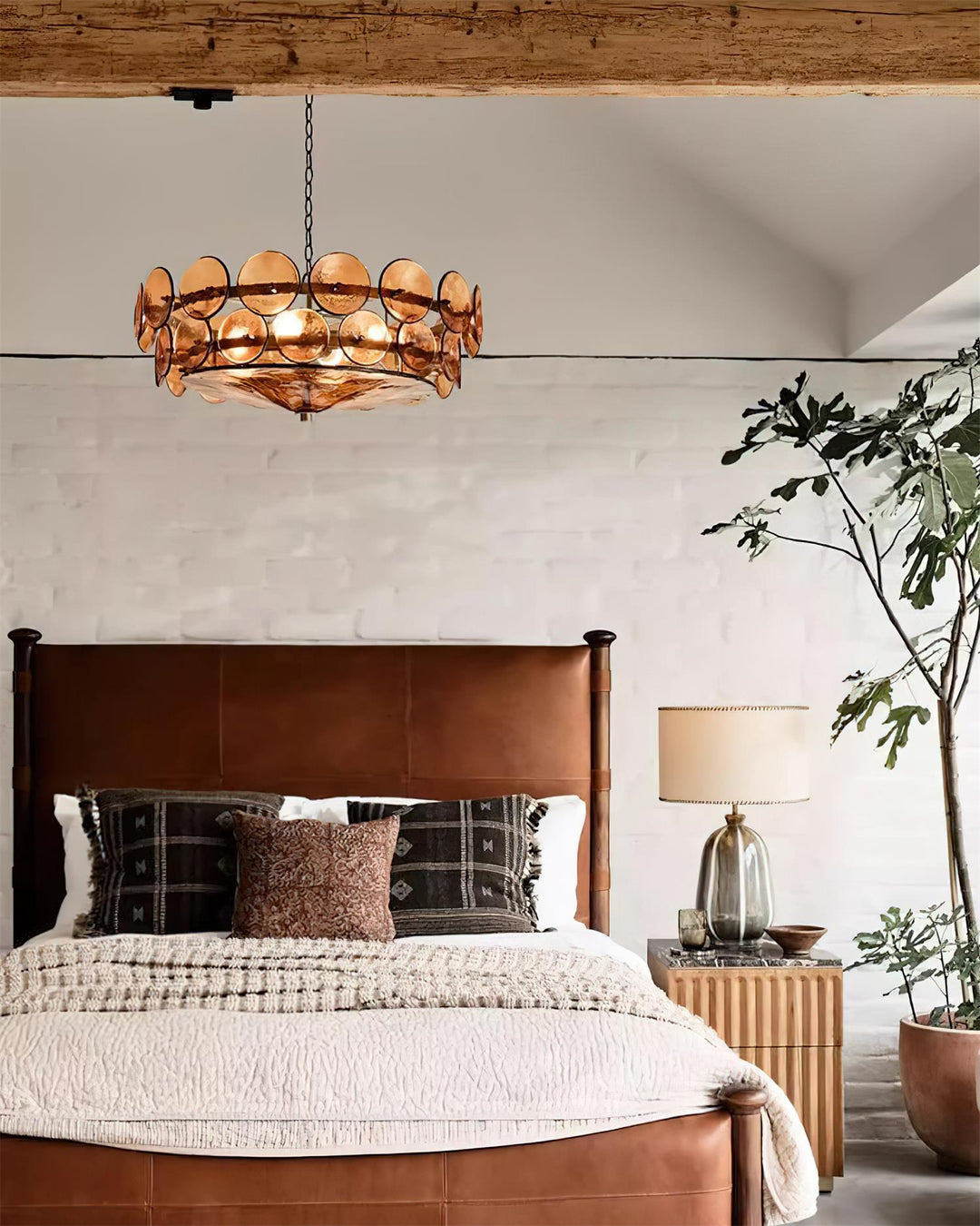 Stunning luxury round chandelier with clear glass elements.