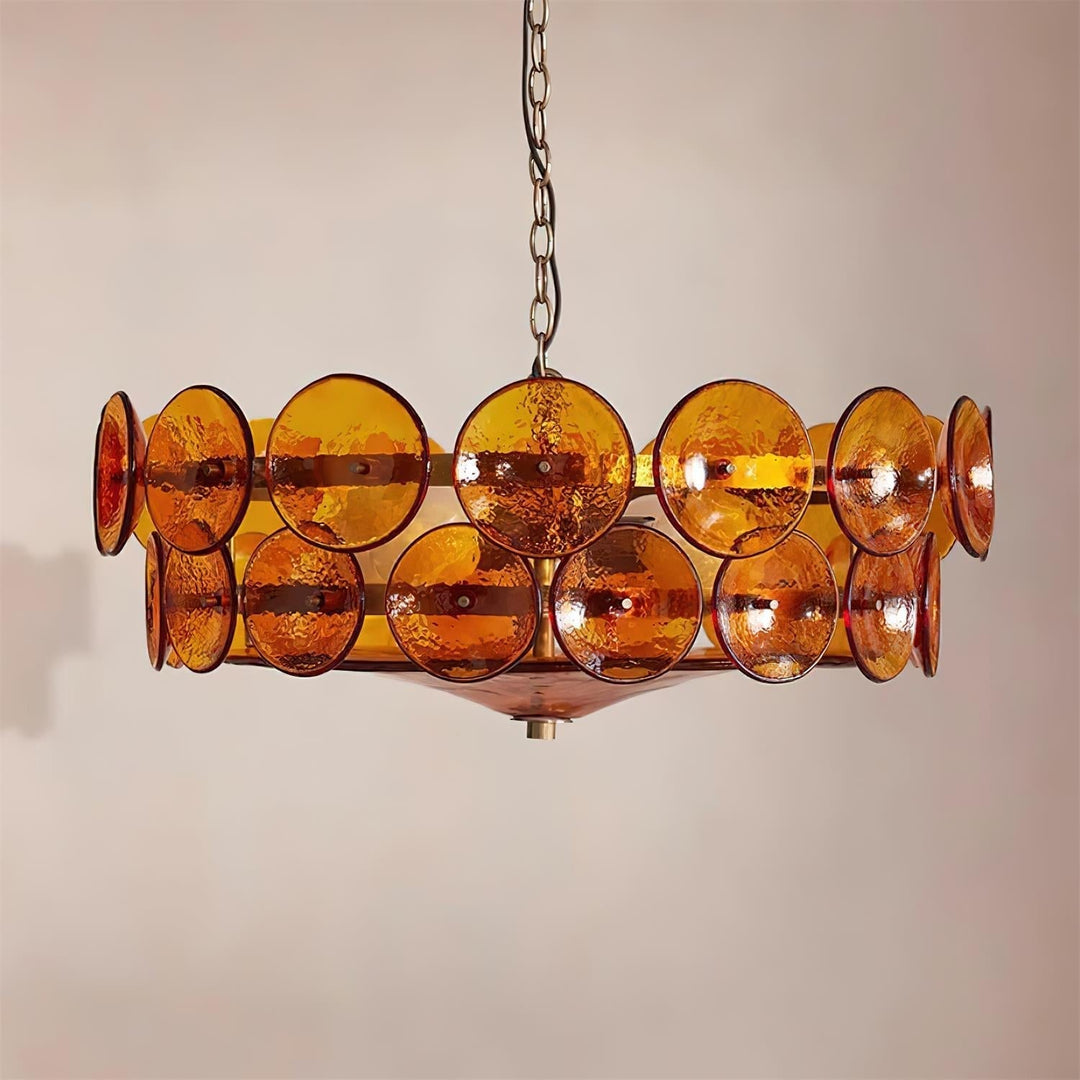 Unique round luxury chandelier, blending modern design with classic elegance.