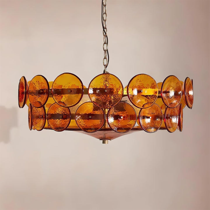 Unique round luxury chandelier, blending modern design with classic elegance.
