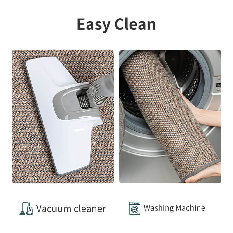 Versatile machine washable woven indoor door mat. Durable, non-slip, polypropylene entryway floor mat.