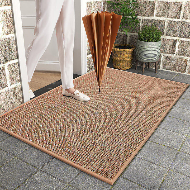 Textured woven polypropylene indoor mat. Machine washable, non-slip, perfect entryway floor mat for any home.