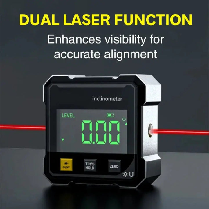 Magnetic digital laser level and angle finder, perfect for accurate slope and angle measurements.