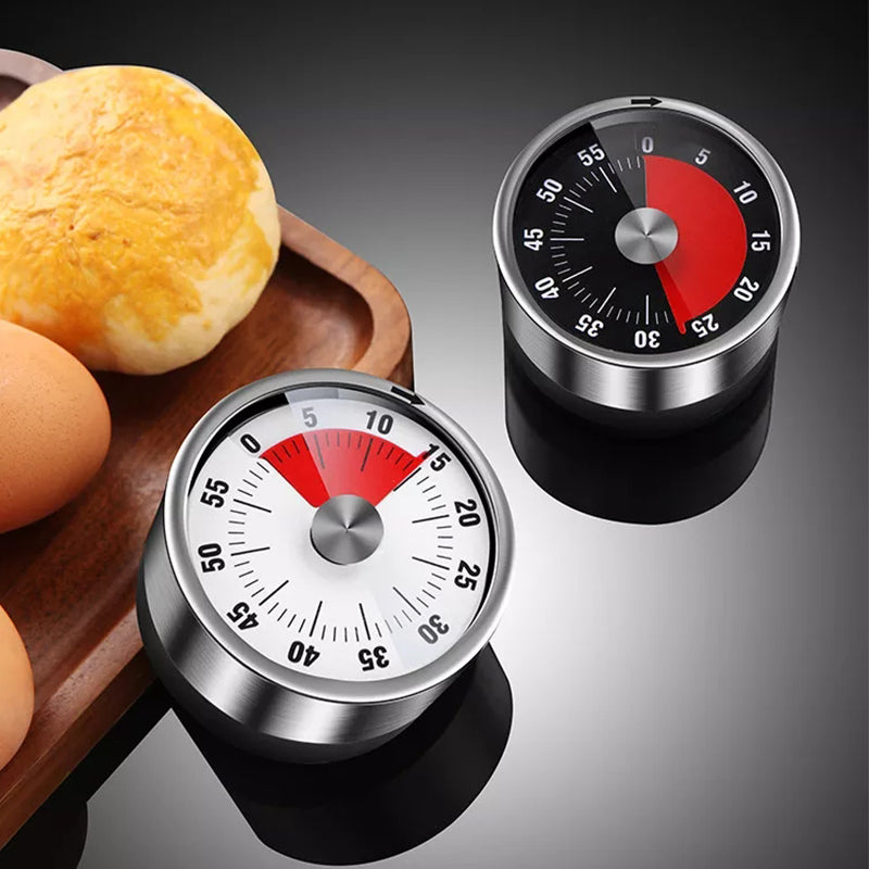 Functional magnetic mechanical kitchen timer. Great for precise cooking, baking, & study sessions.