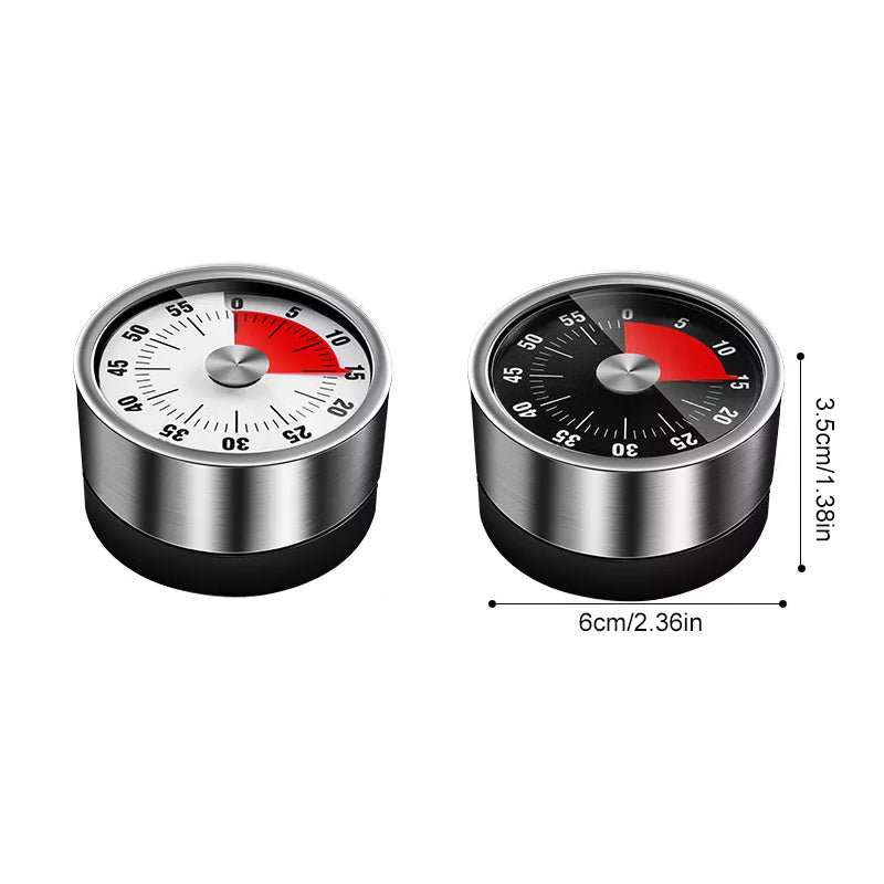 Efficient mechanical cooking timer. Magnetic, no battery. Essential for kitchen time management & baking.