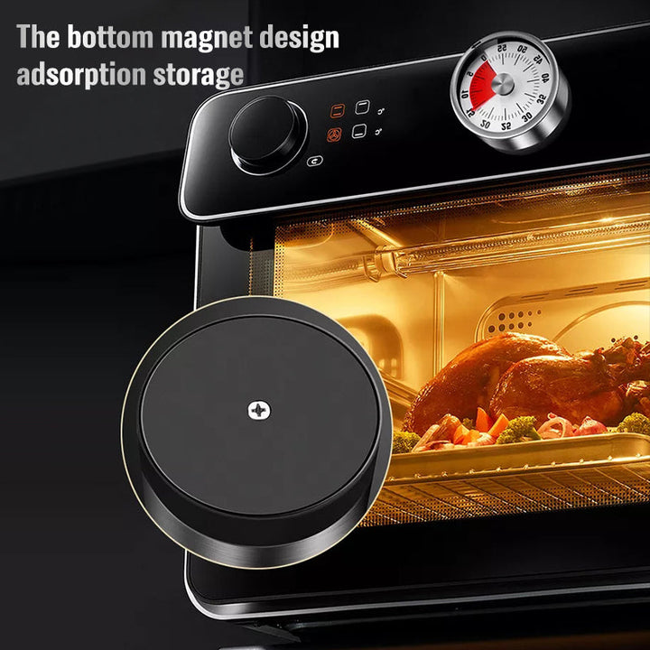 Vintage-style magnetic kitchen timer. Mechanical, no battery. Perfect for cooking & productivity.