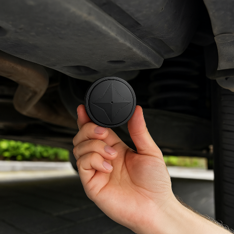 Discreet magnetic car GPS tracker, offering real-time vehicle tracking & location monitoring with strong hold.