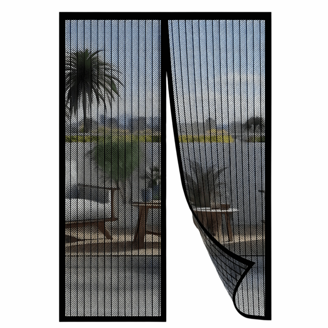 Magnetic screen door for easy hands-free entry, keeping insects out. Perfect for summer living & pet friendly.