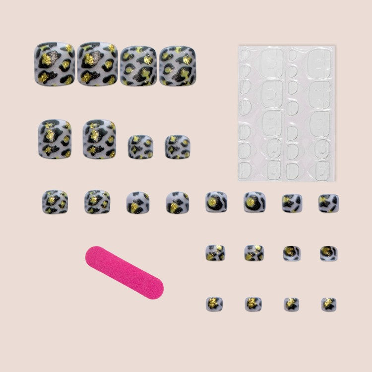 Set of women's matte leopard nail decals. Perfect for a quick & fashionable nail art manicure. Long-lasting beauty.