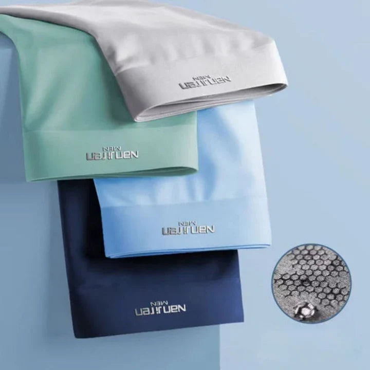 Assorted men's 4-pack boxer briefs. Breathable, comfortable underwear for active lifestyles.