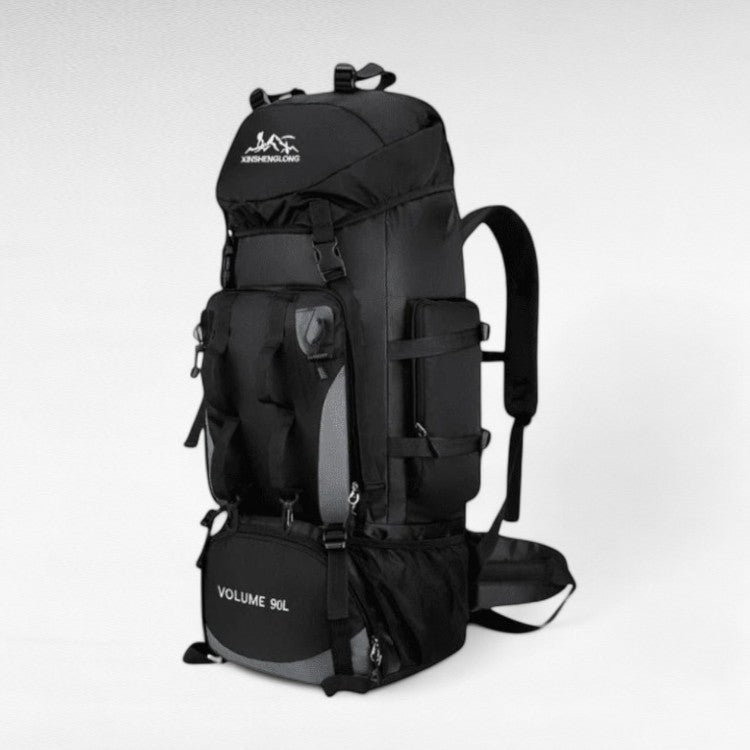 Explore with this men's 90L waterproof hiking backpack, lightweight, durable outdoor & travel gear.