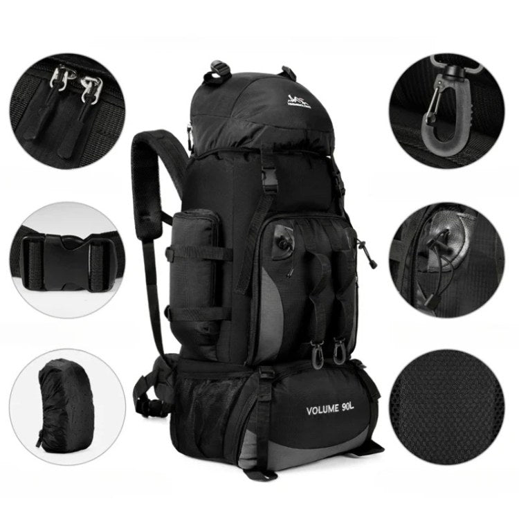 Lightweight 90L men's hiking backpack, durable and waterproof for all your outdoor gear needs.