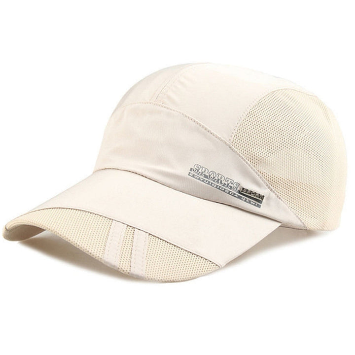 Men's sun protection sports cap. Adjustable, breathable polyester hat, ideal for outdoor running & athletics.