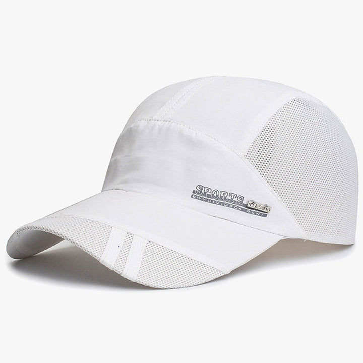Performance men's sports cap. Adjustable, breathable, and quick-dry for running, hiking & active outdoor wear.