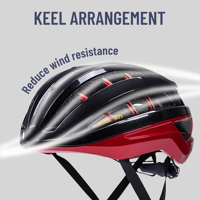 Men's aerodynamic road bike helmet for cycling safety. Lightweight & protective gear for performance cyclists.