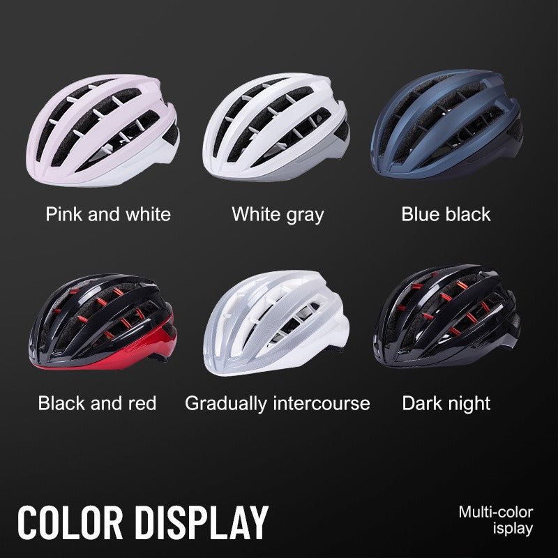 Sleek men's aerodynamic road cycling helmet. Lightweight design for enhanced performance & protective bike safety.