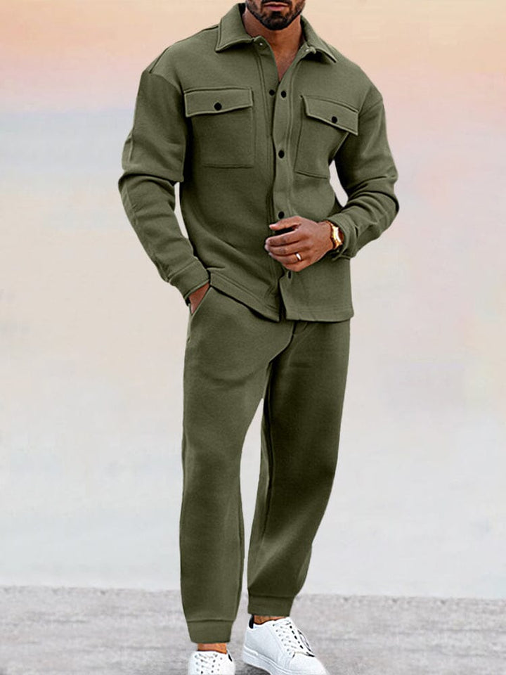 Modern men's tracksuit, a versatile 2-piece set for sportswear, gym, or casual fashion.