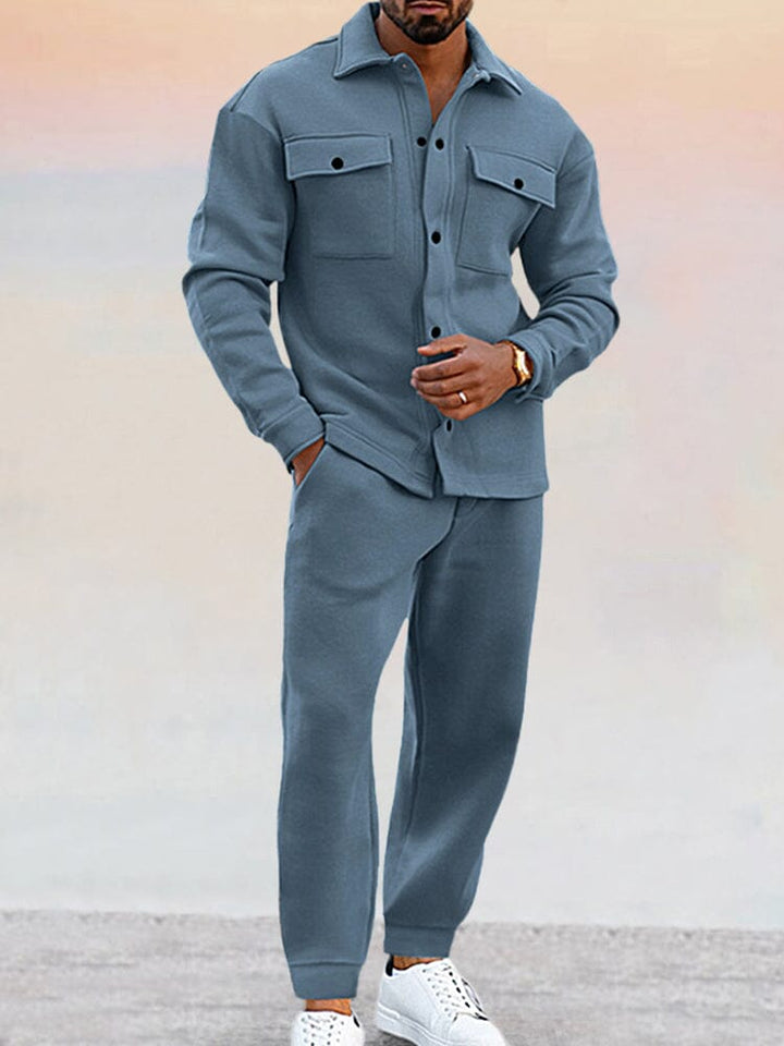 Comfortable men's 2-piece athleisure set, great for active lifestyles, workouts, or daily wear.