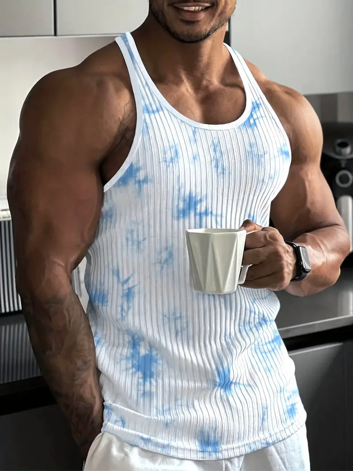 Versatile men's activewear tank top, sleeveless & breathable for gym, fitness & sports.