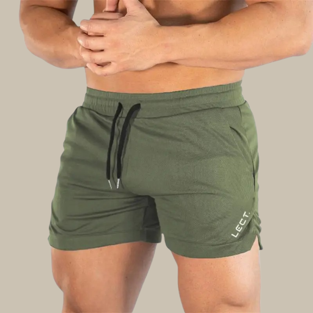 Men's athletic drawstring swim shorts in blue, perfect beachwear & summer swimwear for active men.