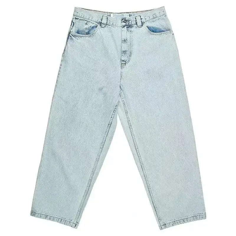 Comfortable men's baggy skater jeans with a relaxed, loose oversized fit. Ideal for casual wear & street fashion.