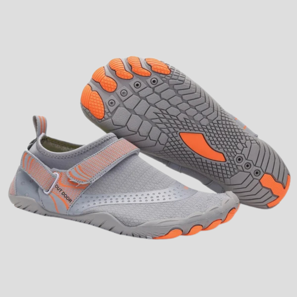 Quick-dry men's water shoes for outdoor adventures, offering excellent grip and barefoot comfort.