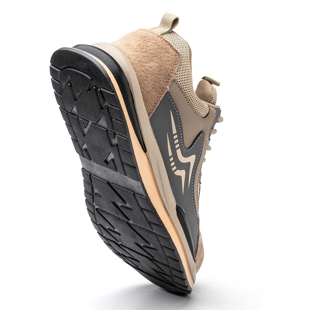 Beta Brown men's steel toe safety sneakers, offering lightweight comfort & essential protection for work.