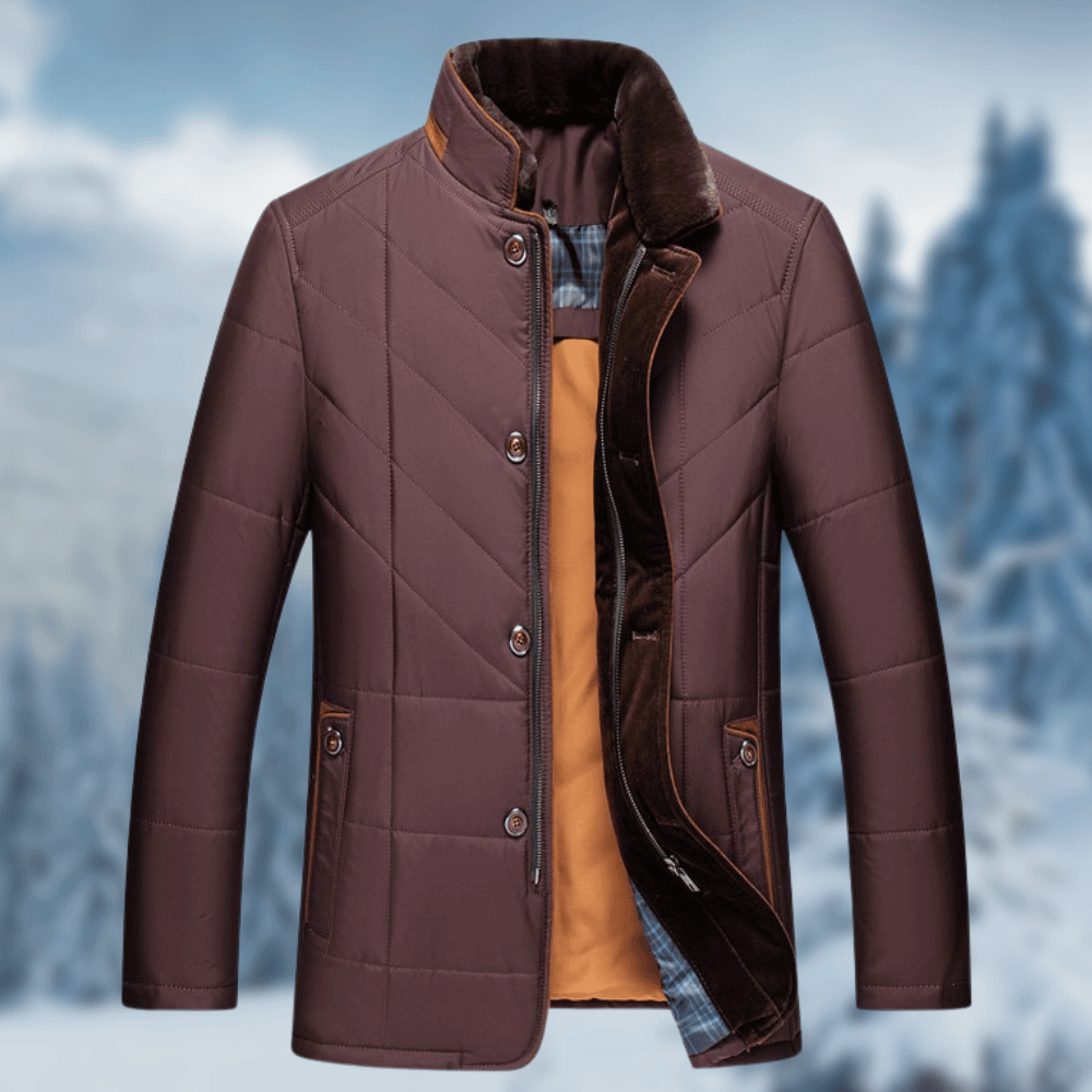 Classic men's diamond quilted puffer jacket, a versatile and warm winter essential. Great for cold weather casual style.