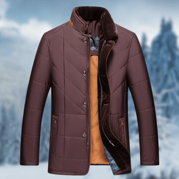 Classic men's diamond quilted puffer jacket, a versatile and warm winter essential. Great for cold weather casual style.