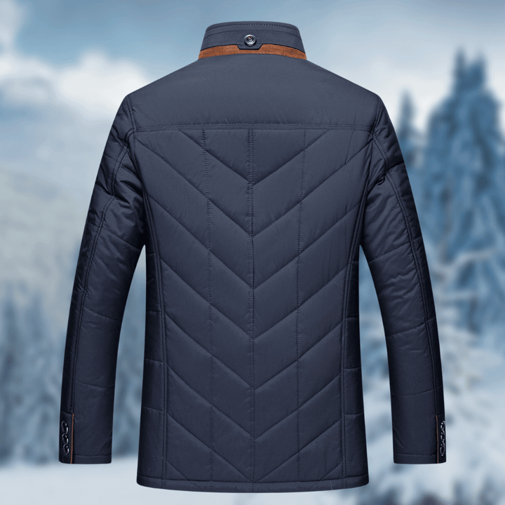Stylish men's diamond quilted puffer jacket, offering warmth and comfort. Essential winter outerwear for cold climates.