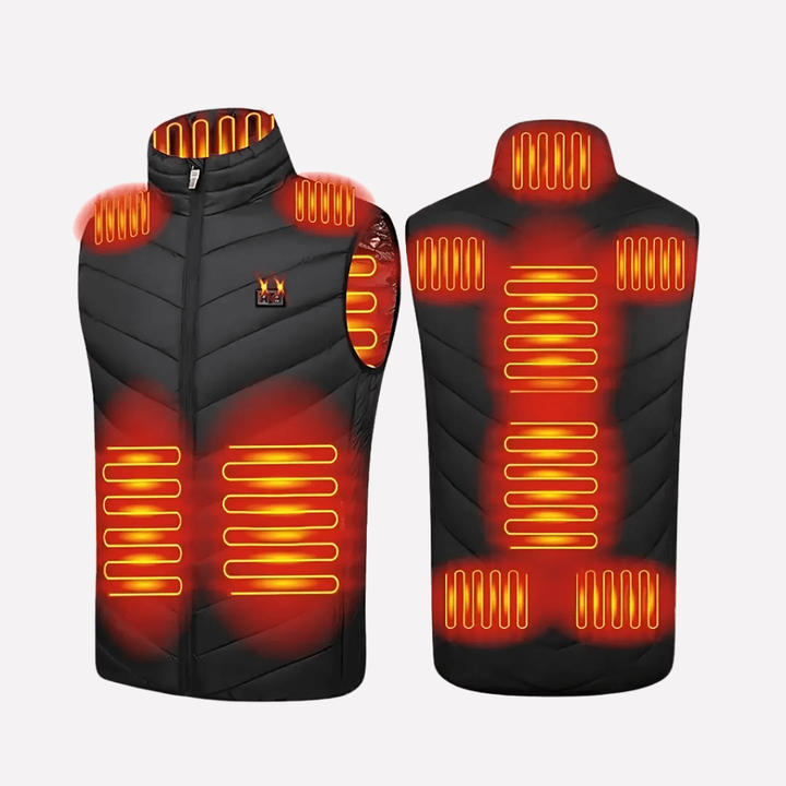 Warm men's thermal heated winter coat, perfect for cold weather outdoor activities. Stylish & insulated.