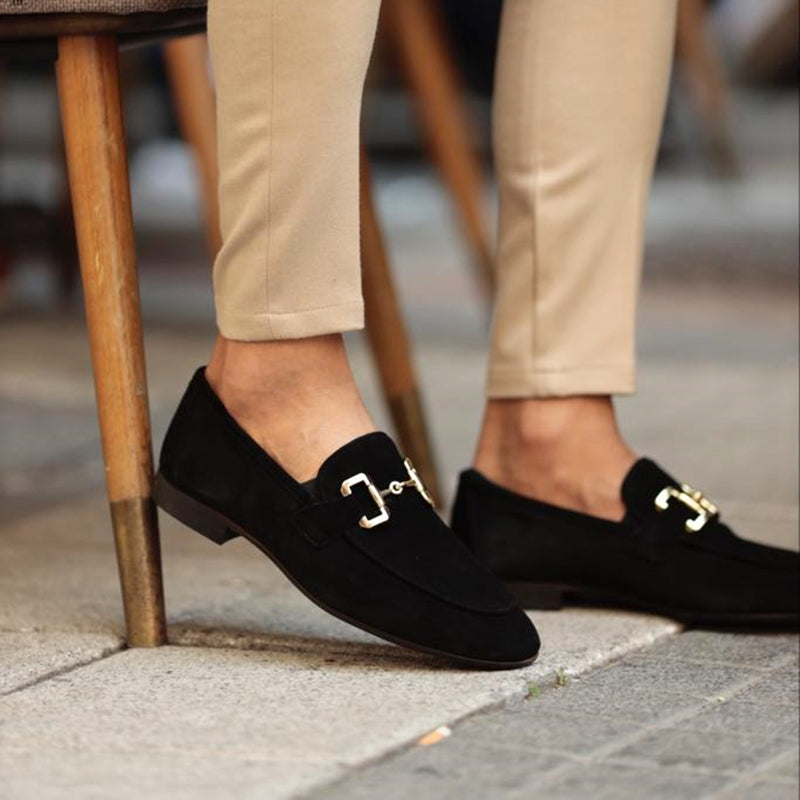 Classic men's formal horsebit loafers; elegant slip-on dress shoes for a sophisticated and elevated style.
