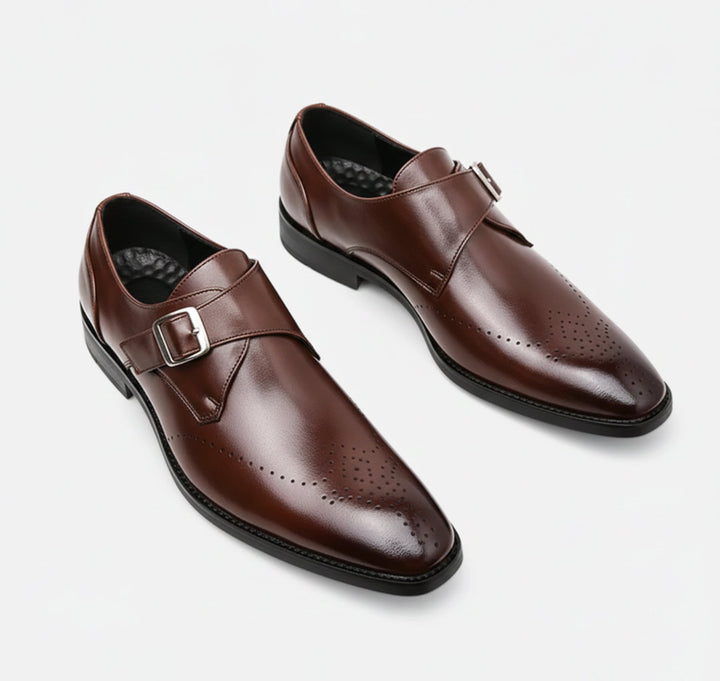 Stylish men's brown slip-on loafers, Italian classic fit, elegant leather footwear for professional and smart casual looks.