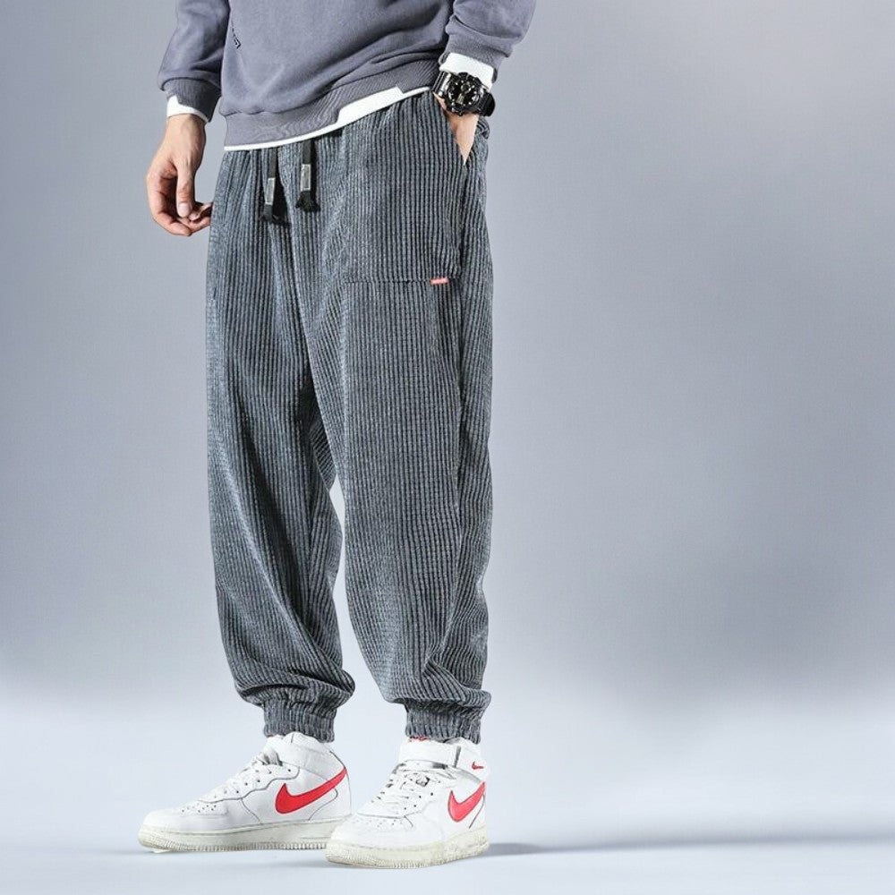 Modern men's activewear joggers in Japanese style, casual pants designed for ultimate comfort and versatile wear.