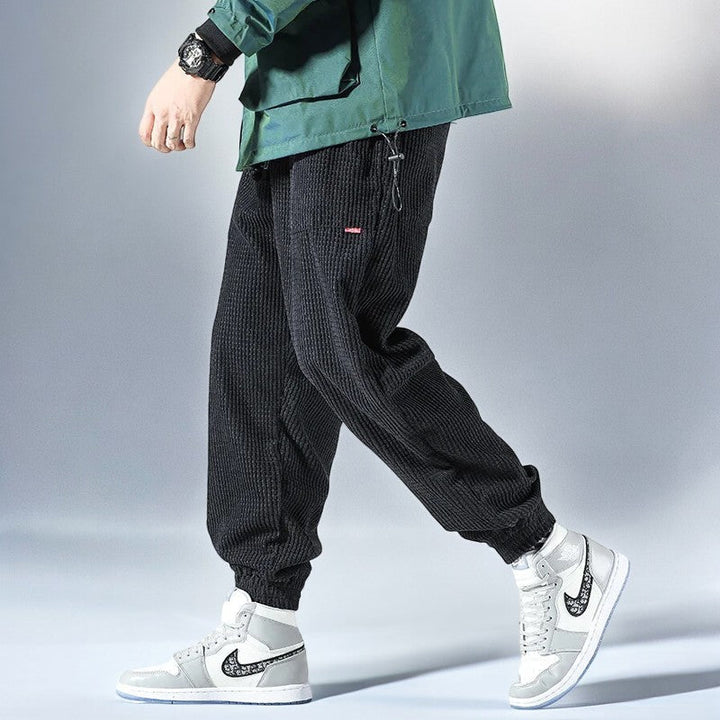Men's comfortable relaxed fit Japanese style joggers, perfect for activewear, casual outfits, and modern streetwear.