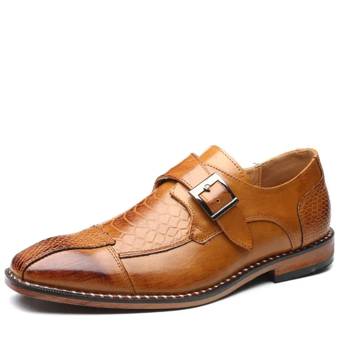 Sophisticated men's black monk strap dress shoes, ideal for professional office, business & formal wear.