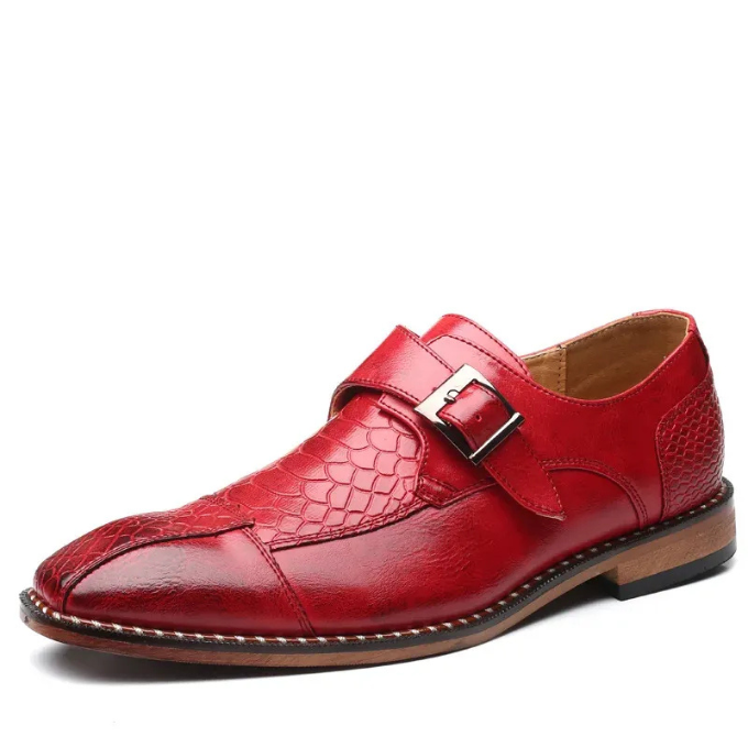 Men's stylish monk strap flats for professional & formal wear, featuring a durable leather sole.