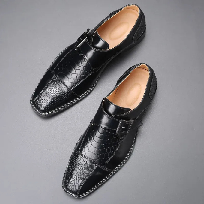 High-quality men's business monk strap shoes, crafted from premium leather for a sophisticated & durable look.